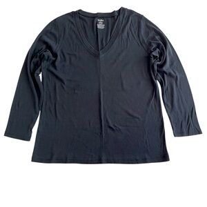 Mossimo Long Sleeve V-Neck Tee Black size 20W/22W